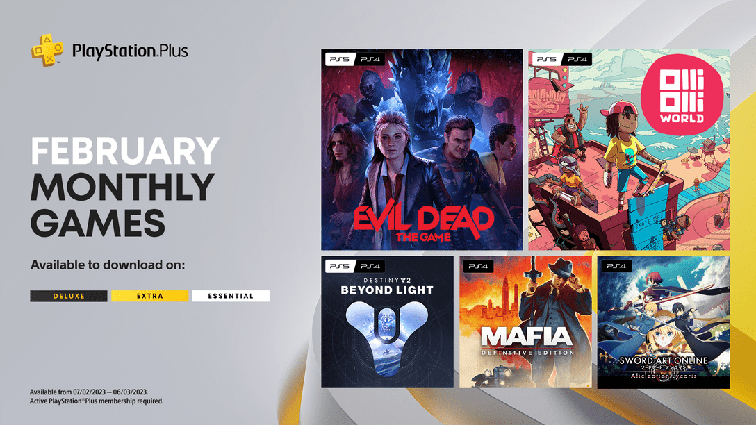 For Southeast Asia) PlayStation Plus Monthly Games for February: Evil Dead:  The Game, OlliOlliWorld, Destiny 2: Beyond Light, Mafia: Definitive  Edition, SWORD ART ONLINE Alicization Lycoris – PlayStation.Blog